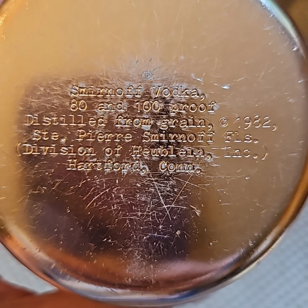 1982 Vintage Smirnoff Vodka Moscow Mule Copper Mug.